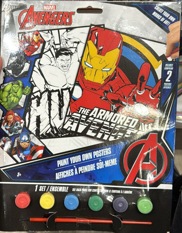 Marvel Avengers Paint Your Own Posters Craft Kit – 2 Posters with Paint & Brushes for Kids