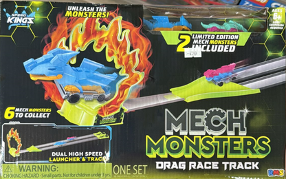 Mech Monsters Drag Race Track Set for Kids Ages 6+
