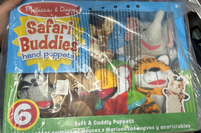 Melissa & Doug Safari Buddies Hand Puppets – 6-Piece Puppet Set