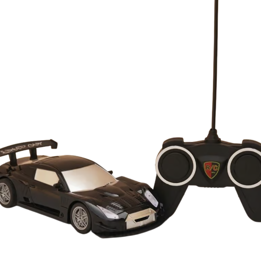 Road Burner RC Super Car Maserati-Style Sports Car with Lights – 1:22 Scale Remote Control Car (Black)