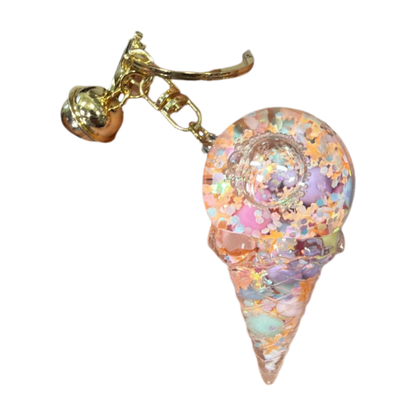 Ice Cream Floaty Charm Keychain – Liquid Ice Cream Pendant Cute Key Ring