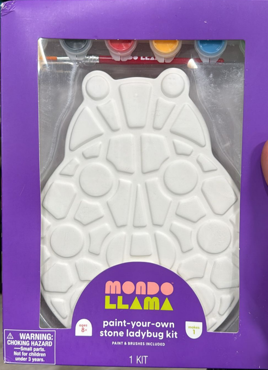 Mondo Llama Paint Your Own Stone Ladybug Kit – Creative DIY Craft for Kids Ages 8+