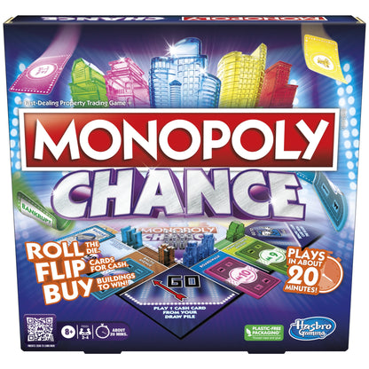 Hasbro Monopoly Chance – Fast-Paced Card-Flipping Monopoly Game for Ages 8+