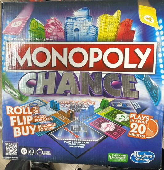 Hasbro Monopoly Chance – Fast-Paced Card-Flipping Monopoly Game for Ages 8+