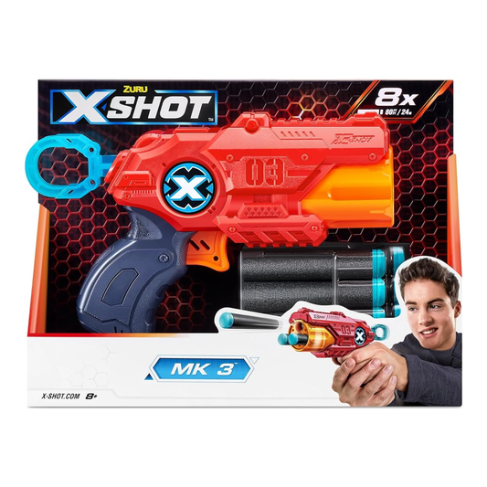 XShot Excel MK 3 Dart Blaster with 8 Darts Compact Shooter Toy Ages 8+