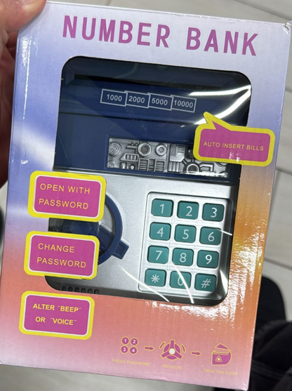Highttoy Electronic ATM Money Bank for Kids with Password Safe – Navy
