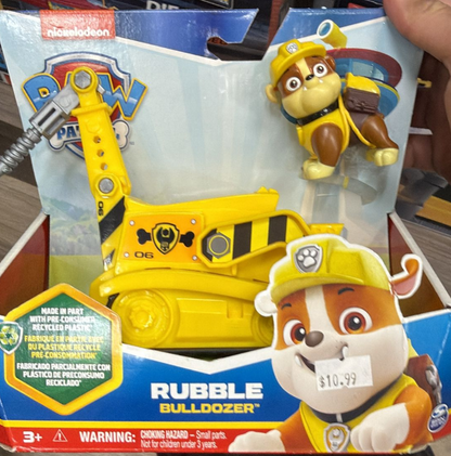 PAW Patrol Rubble’s Bulldozer Vehicle with Collectible Figure (Ages 3+)