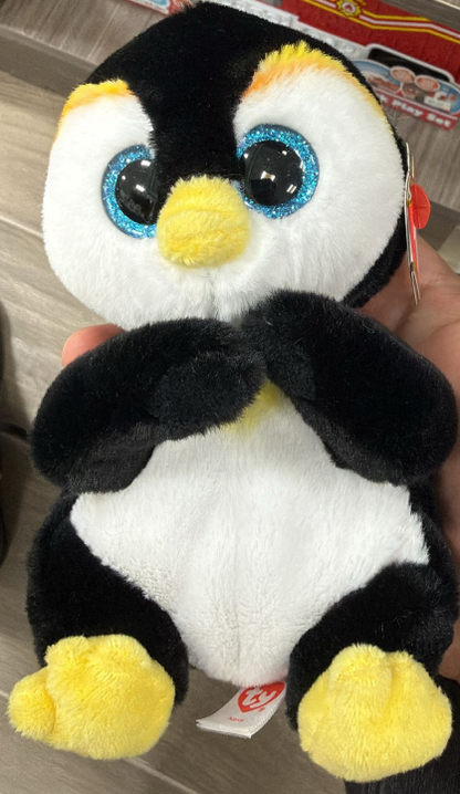 TY Beanie Bellie Neve the Penguin 6-Inch Plush – Soft VelveTy Fabric with Glitter Eyes