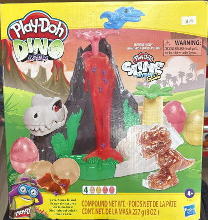 Play-Doh Slime Dino Crew Lava Bones Island Volcano Playset – HydroGlitz Eggs and Dinosaur Toys for Kids