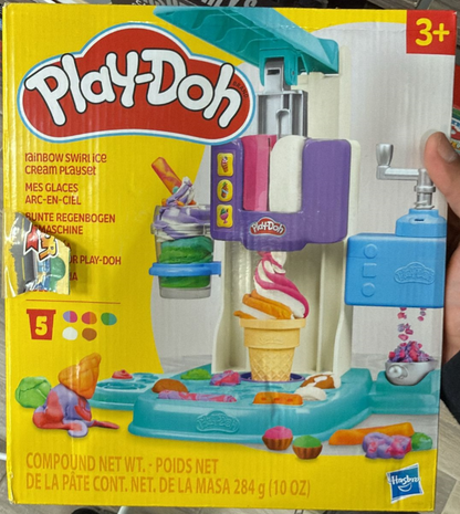 Play-Doh Rainbow Swirl Ice Cream Playset for Kids – Creative Pretend Ice Cream Maker Toy