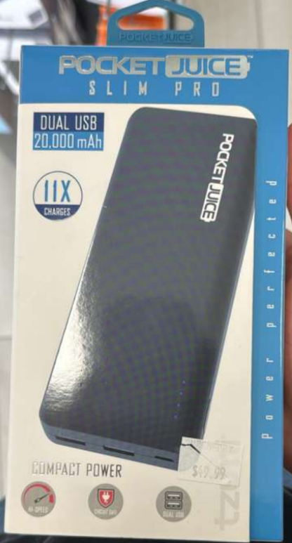 Pocket Juice Slim Pro 20,000mAh Dual USB Portable Power Bank
