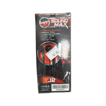 Deejays Sound Max Earphones J2 with Built-In Mic