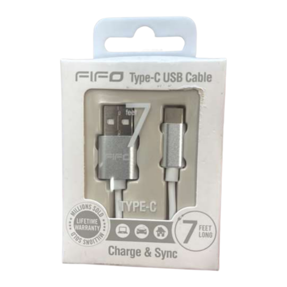FIFO USB-A to USB-C Cable – 7 ft, 5V 2.0A Fast Charging Cable