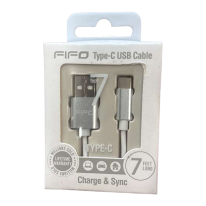FIFO USB-A to USB-C Cable – 7 ft, 5V 2.0A Fast Charging Cable