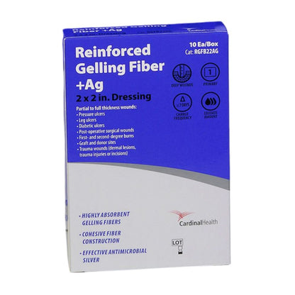 Cardinal Health Silver Gelling Fiber Dressing 2 x 2 Inch Sterile Alginate Dressing