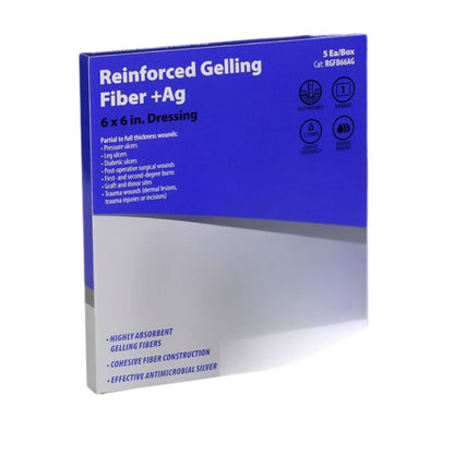 Cardinal Health Silver Gelling Fiber Dressing 6 x 6 Inch Sterile Alginate Dressing