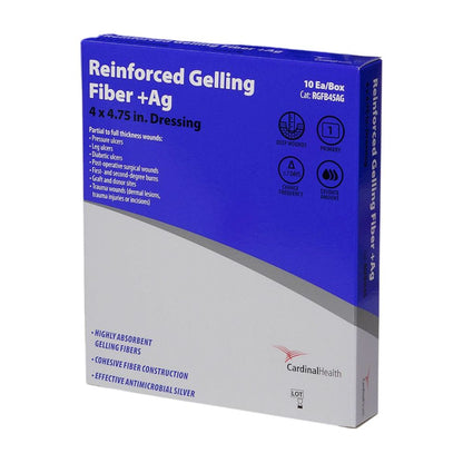 Cardinal Health Silver Gelling Fiber Dressing 4 x 4-3/4 Inch Sterile Rectangle Dressing