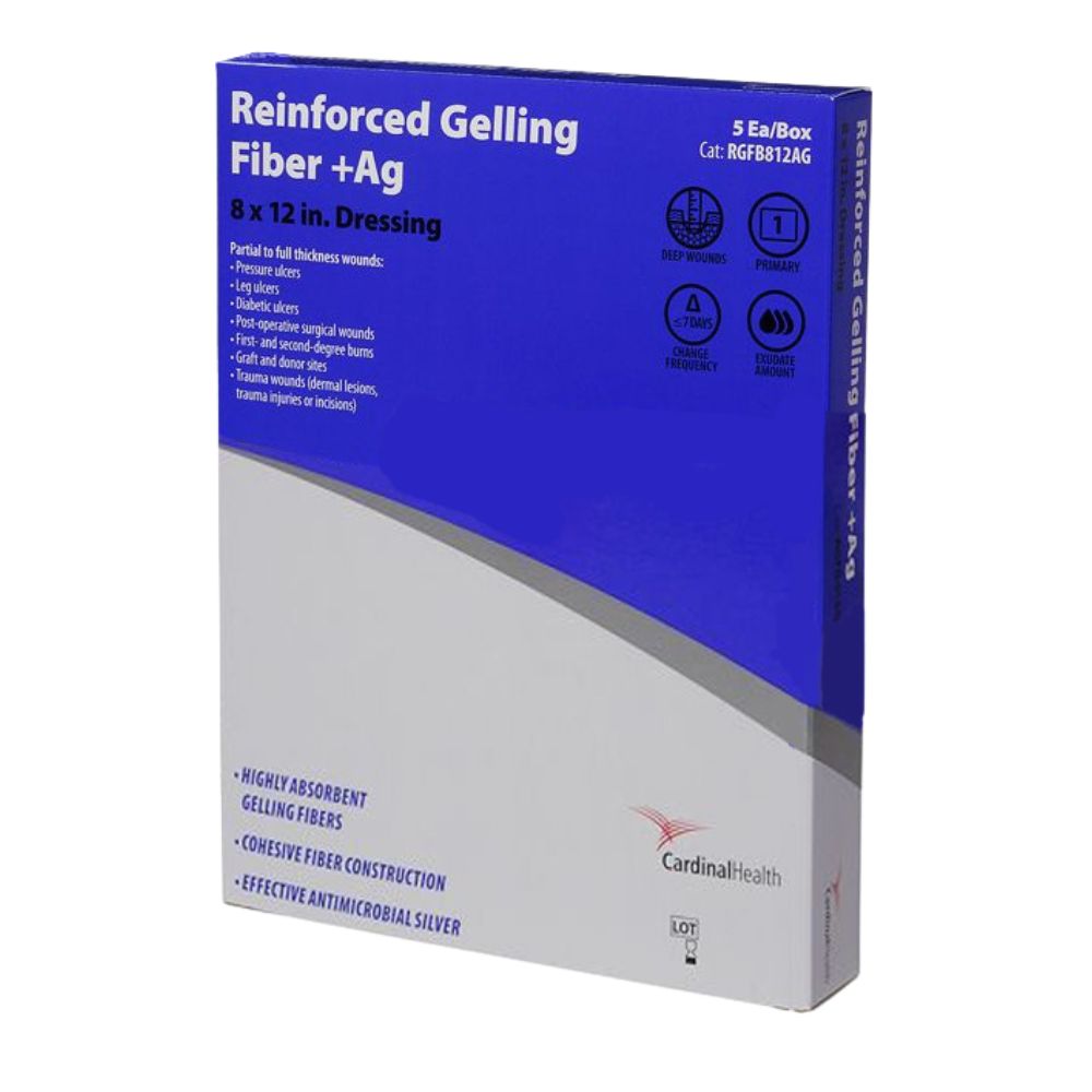 Cardinal Health Silver Gelling Fiber Dressing 8 x 12 Inch Sterile Rectangle Dressing