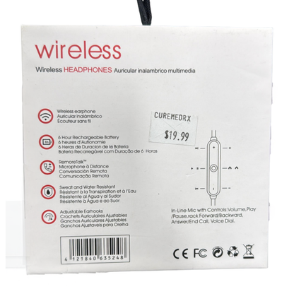 Power3 Wireless Headphones with Adjustable Earhooks and 5-Hour Battery Life