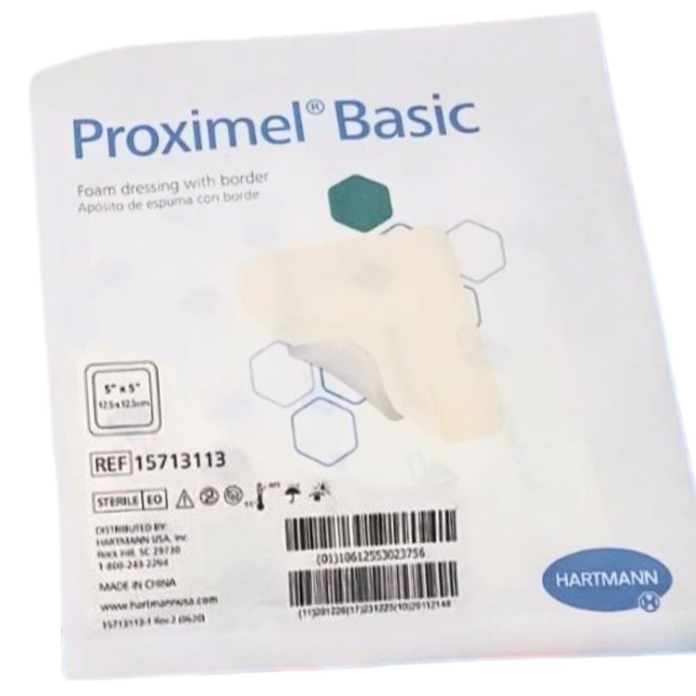 Proximel Basic Foam Dressing 5 x 5 Inch Sterile Bordered Dressing