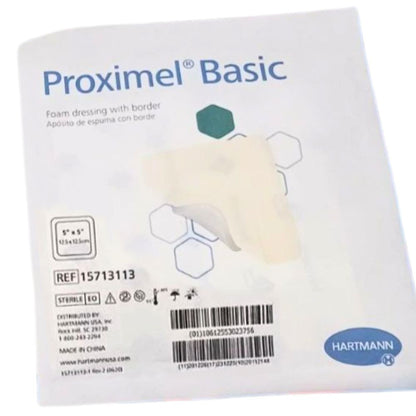 Proximel Basic Foam Dressing 5 x 5 Inch Sterile Bordered Dressing