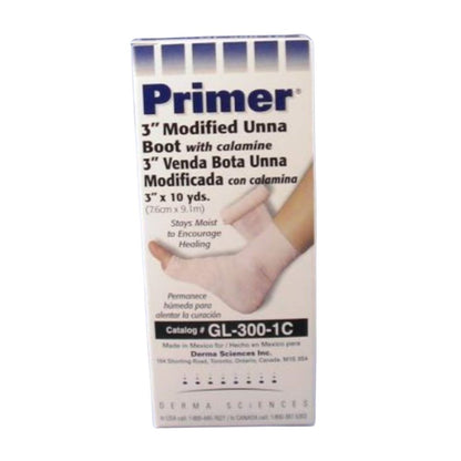 Primer Unna Boot Zinc Oxide / Calamine 3 Inch x 10 Yard Compression Bandage