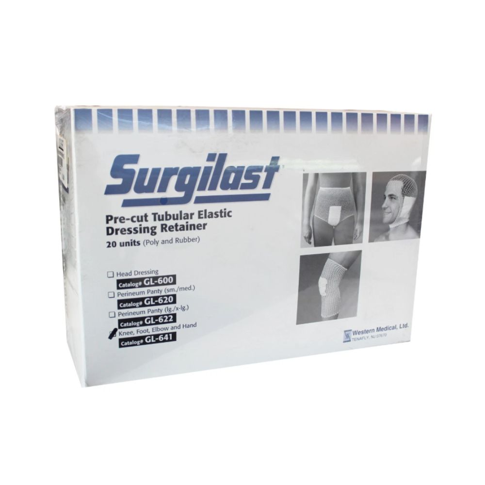 Surgilast Pre-Cut Elastic Net Retainer Dressing One Size Fits Most Knee, Foot, Hand & Elbow NonSterile