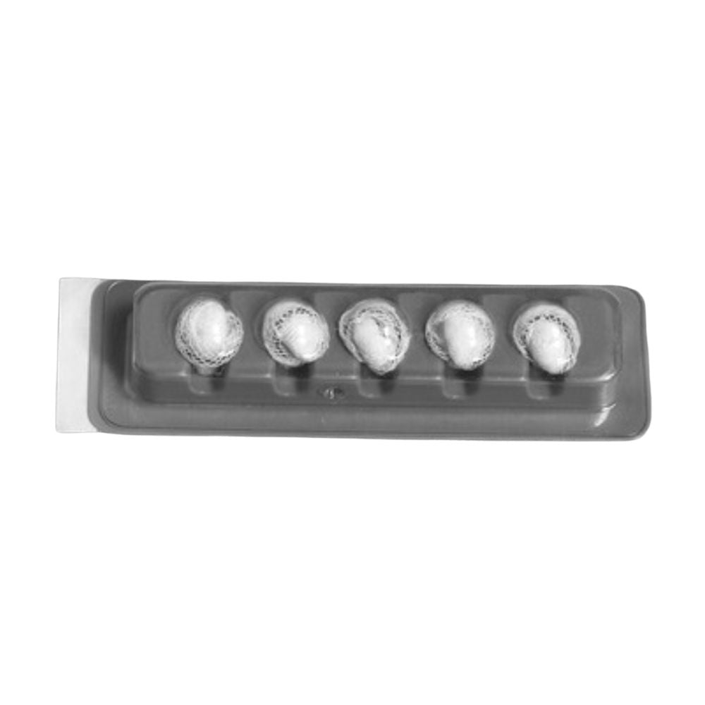 X-Ray Detectable Surgical Peanut Sponge 3/8 Inch Diameter Sterile 5 Count Plastic Count Holder