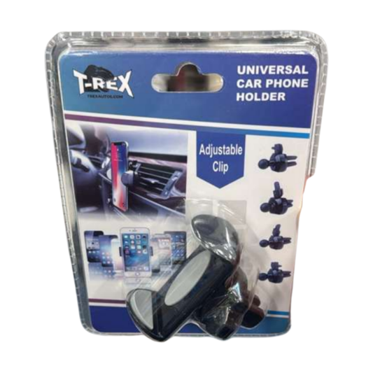 T-REX Universal Car Phone Holder with Adjustable Clip and 360° Rotation