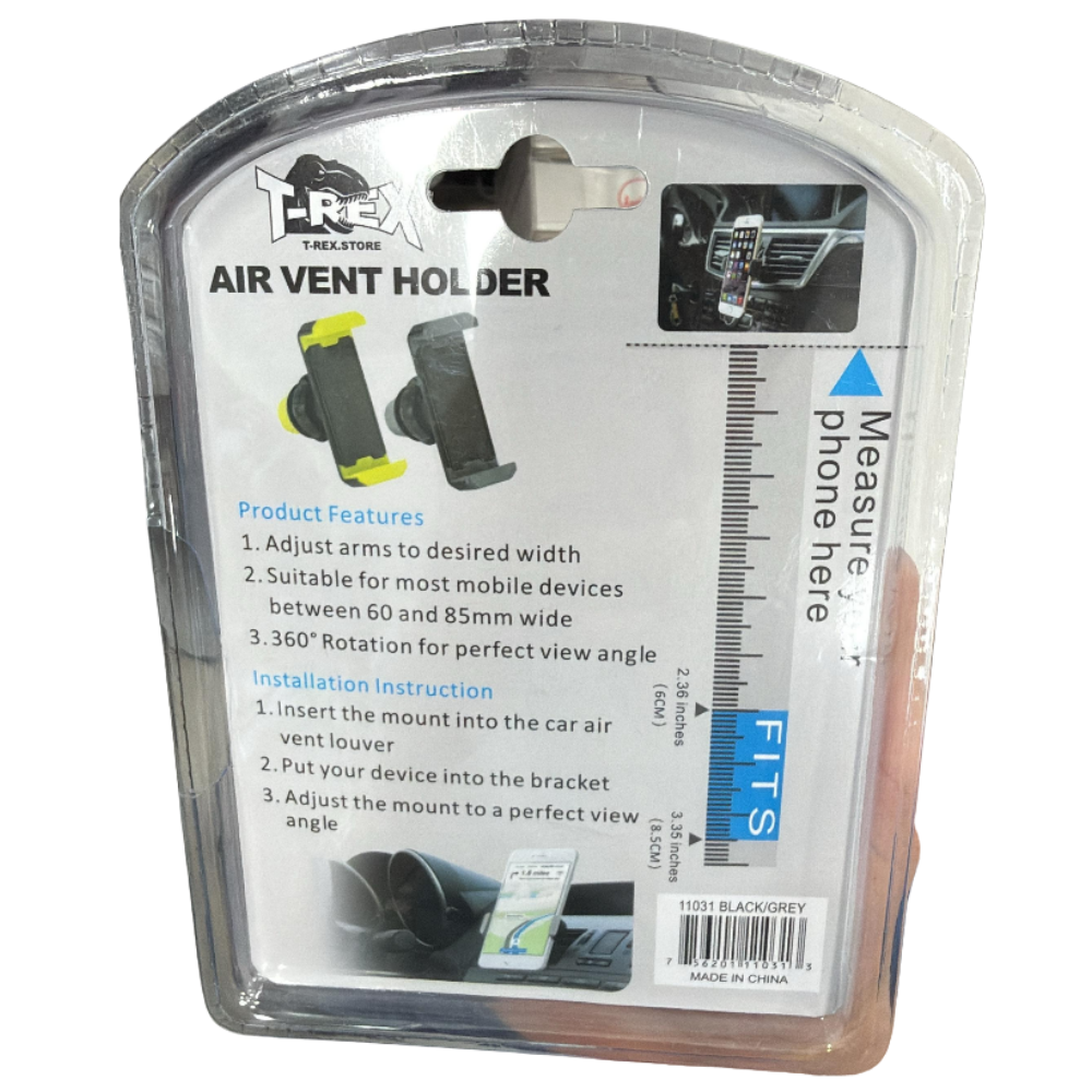 T-REX Air Vent Holder – 360° Rotating Car Phone Mount