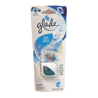 Glade Vent Oil Car Air Freshener – Clean Linen Scent, Blue