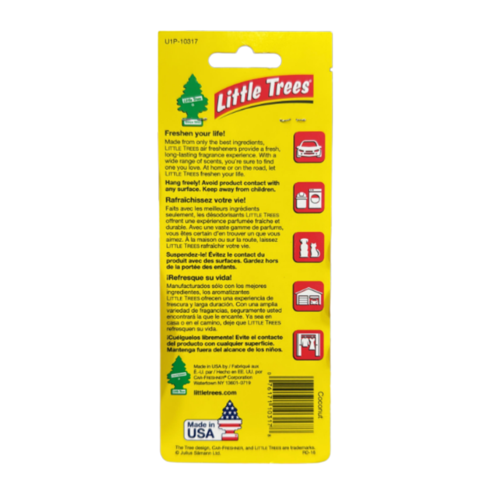Little Trees Coconut Air Freshener – 1 Pack or 3 Pack Hanging Car Fresheners