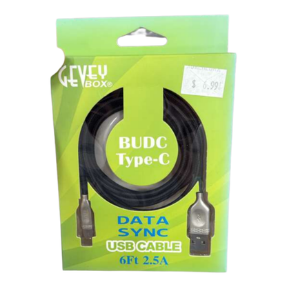 GEVEY BOX BUDC Type-C Data Sync USB Cable – 6FT, 2.5A Fast Charge