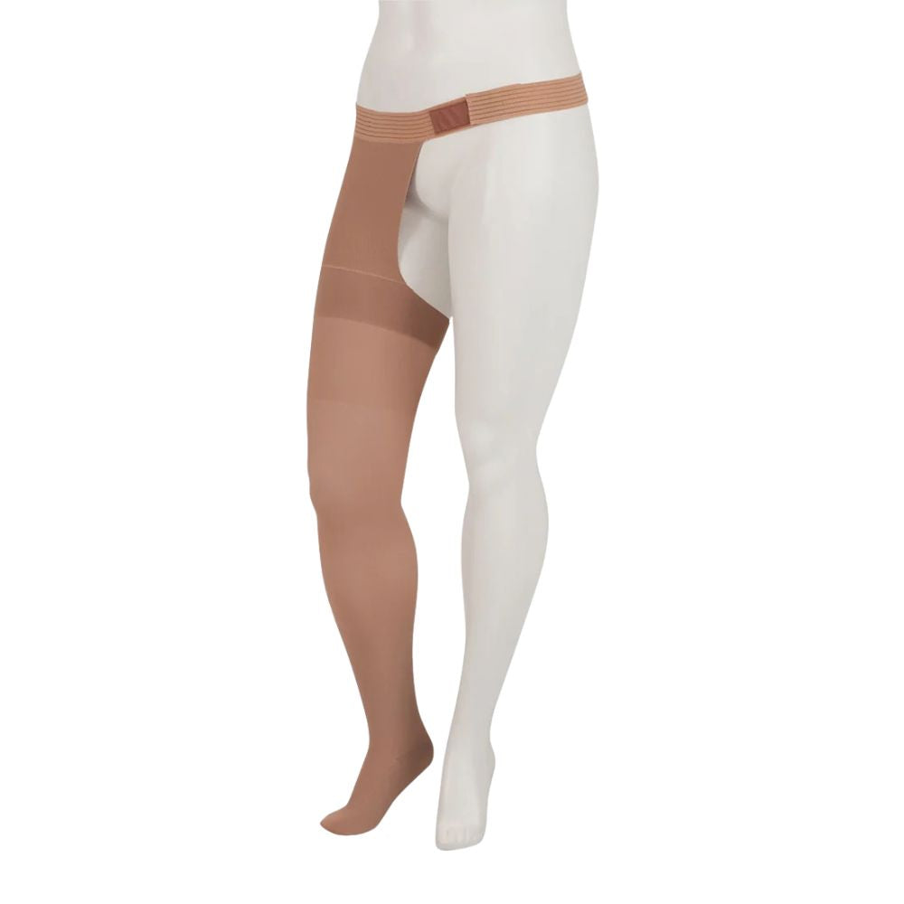 Juzo Dynamic Compression Stockings Tigh High 40-50 mmHG Open Toe Short Left Leg with Hip Attachment