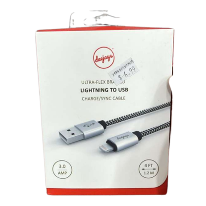Deejays ULTRA-FLEX Braided Lightning to USB Charge/Sync Cable – 4FT (1.2M)