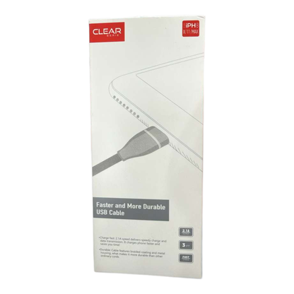 Clear Series Faster & More Durable USB Cable 2.1A – 3 Ft Fast USB to Lightning Cable (Model U-75)