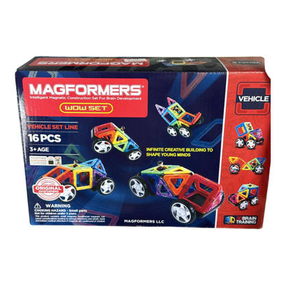 Magformers WOW Set 16-Piece Magnetic Construction Toy – STEM Learning Building Set for Kids 3+