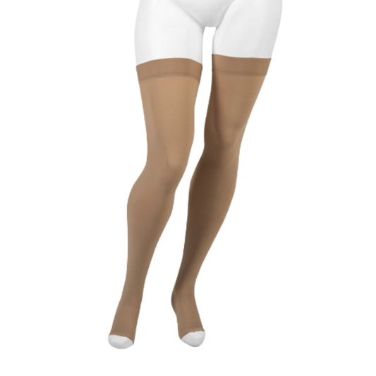 Juzo Move Unisex Compression Stockings Thigh High 20-30 mmHg with Open Toe Band Short