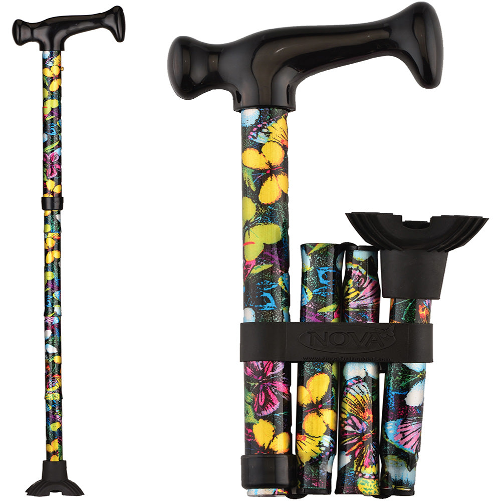 Folding Cane with Mini Quad Tip