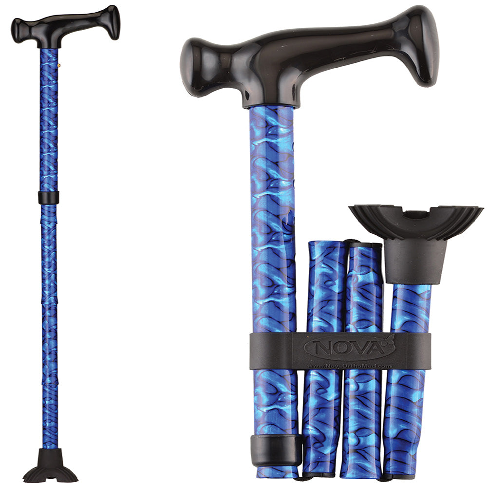 Folding Cane with Mini Quad Tip