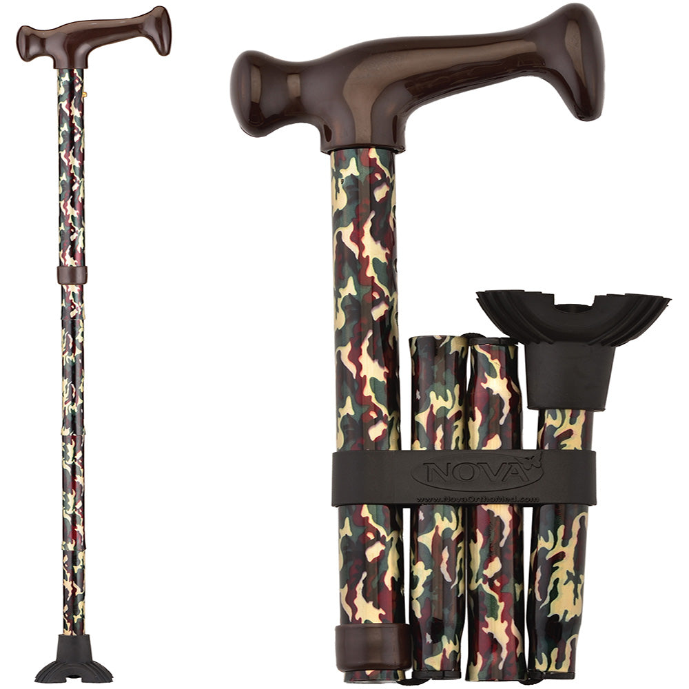 Folding Cane with Mini Quad Tip