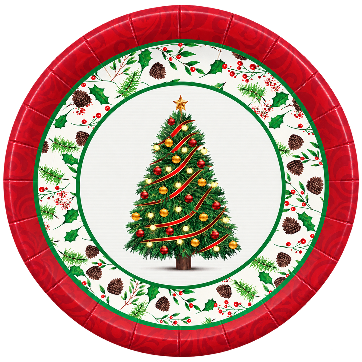 Topgrade Christmas Paper Plates – 9 Inch, Pack of 8
