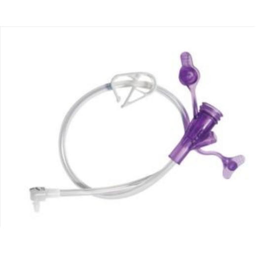 Mini Classic Dual ENFit Y-Port Right Angle Extension Set 24 Inch Purple