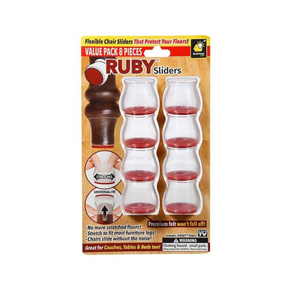 Ruby Sliders by BulbHead Floor Protection for Hard Surfaces and Tile Floors