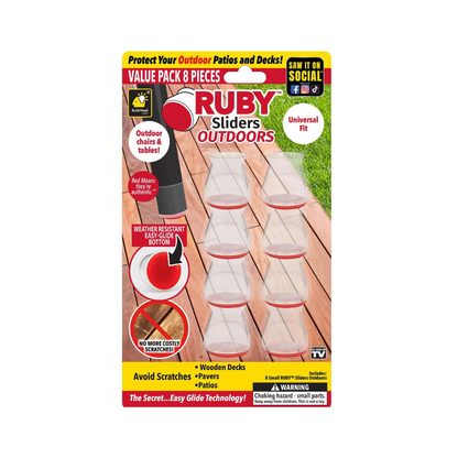 Ruby Sliders Outdoors by Bulbhead Premium Furniture Leg Covers for Deck and Patio Protection