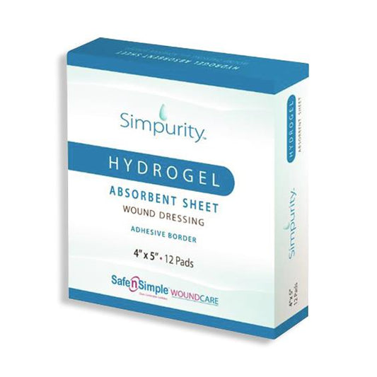 Safe N Simple Simpurity Hydrogel Dressing with Border 4 x 5 Inch