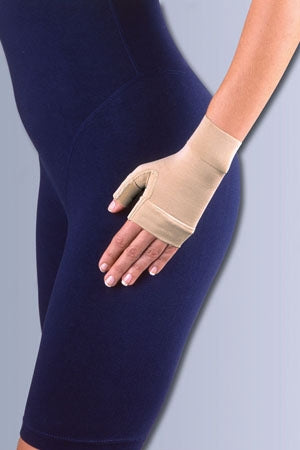 Compression Glove Jobst Ready-to-Wear Fingerless Medium Over-the-Wrist Length Ambidextrous Stretch Fabric