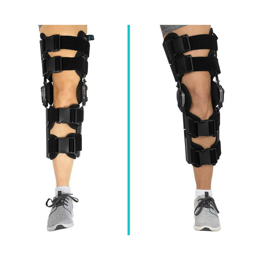 hinged knee brace,knee immobilizer,knee immobilizer brace,post op knee immobilizer brace,rom knee brace,rom knee brace hinged immobilizer,t rom brace knee, knee brace