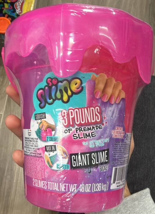 So Slime Pre-Made Giant Slime Bucket – 3 Pounds of Non-Toxic Sensory Fun