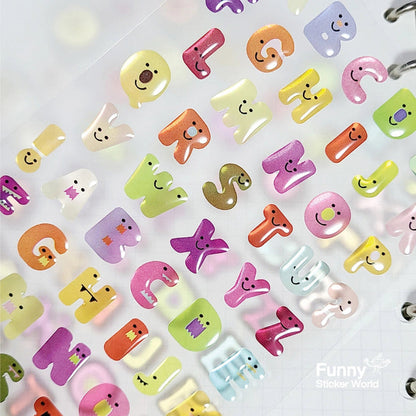ALPHABETS Gel Stickers Jelly Alphabet – Colorful Epoxy Letter Stickers for Journals, Planners & Scrapbooks